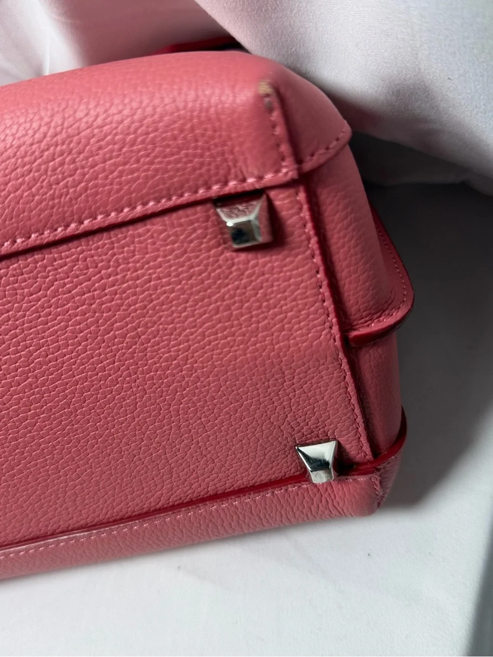 MCM Rose Pink Top-Handle Satchel with Detachable Strap